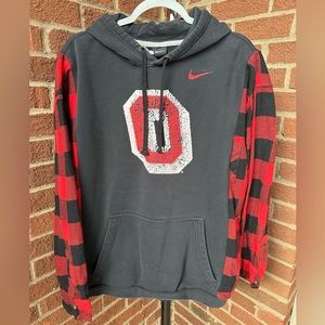 Upcycled Handmade Ohio State Nike Flannel Hoodie